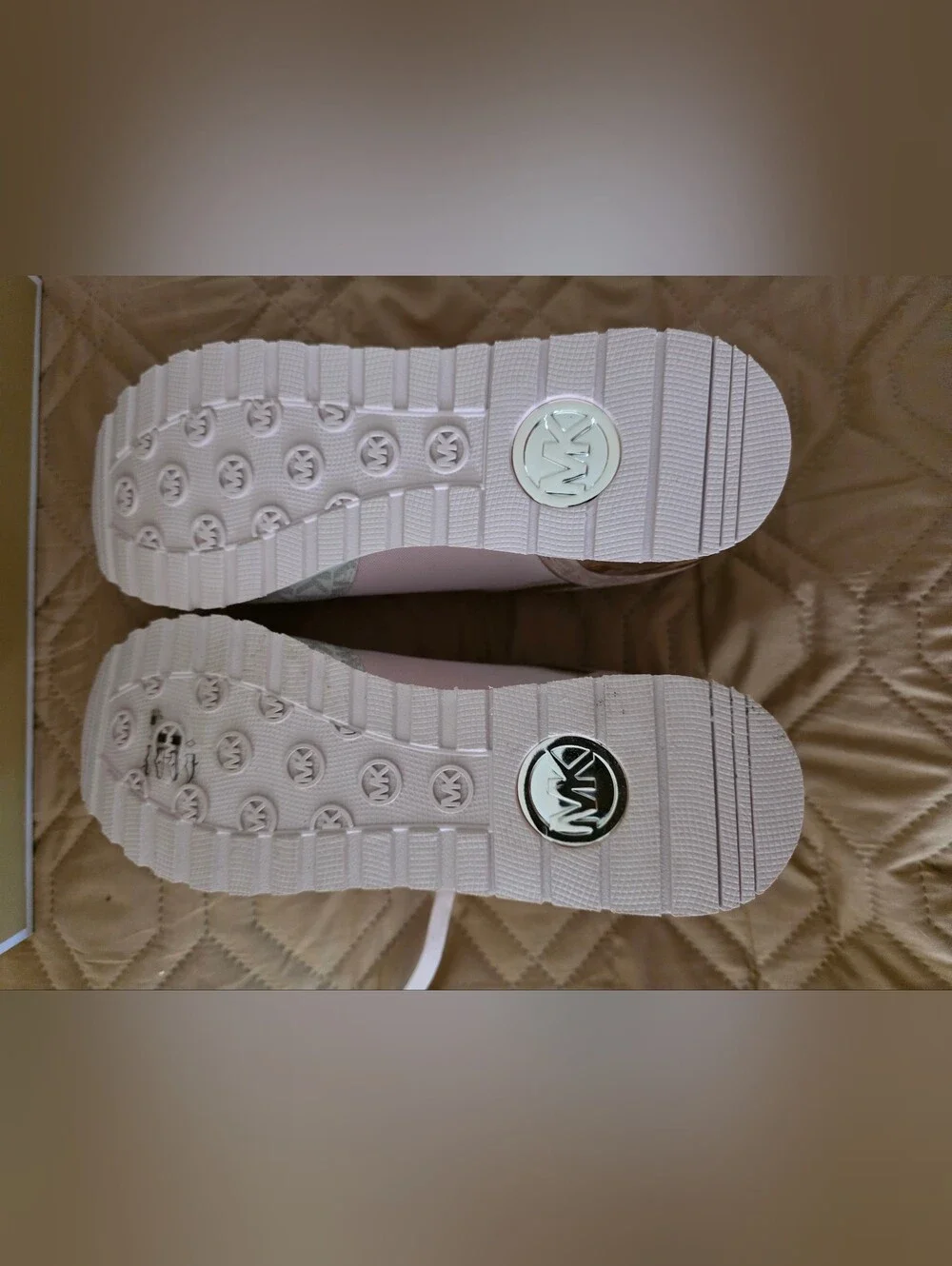Michael Kors Pink and Rose Gold Logo Runner Sneakers